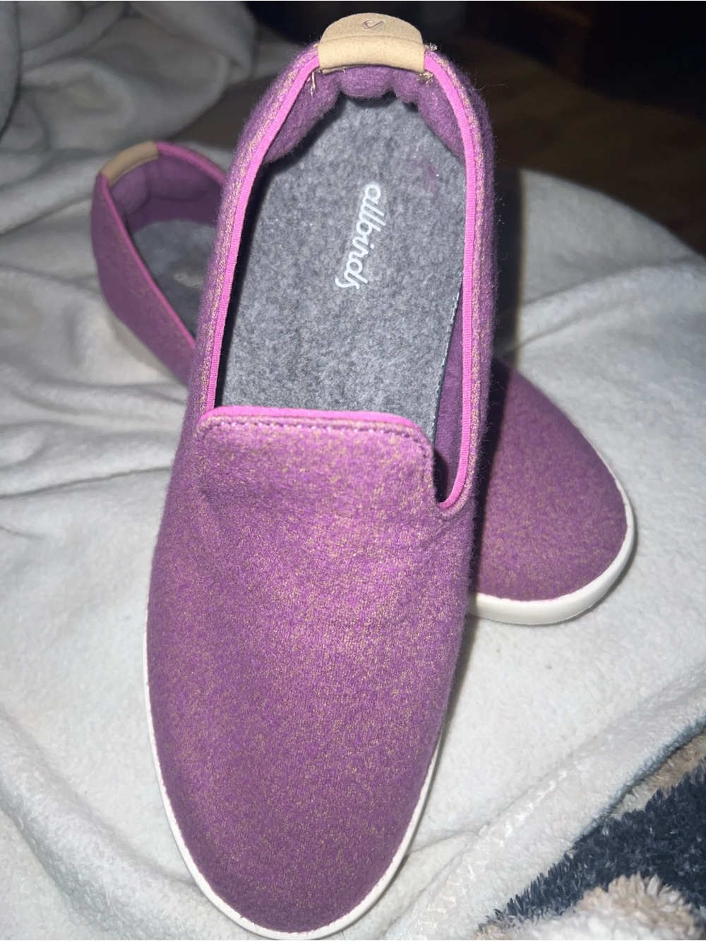 allbirds Women's Purple Slip-On Wool Moccasins